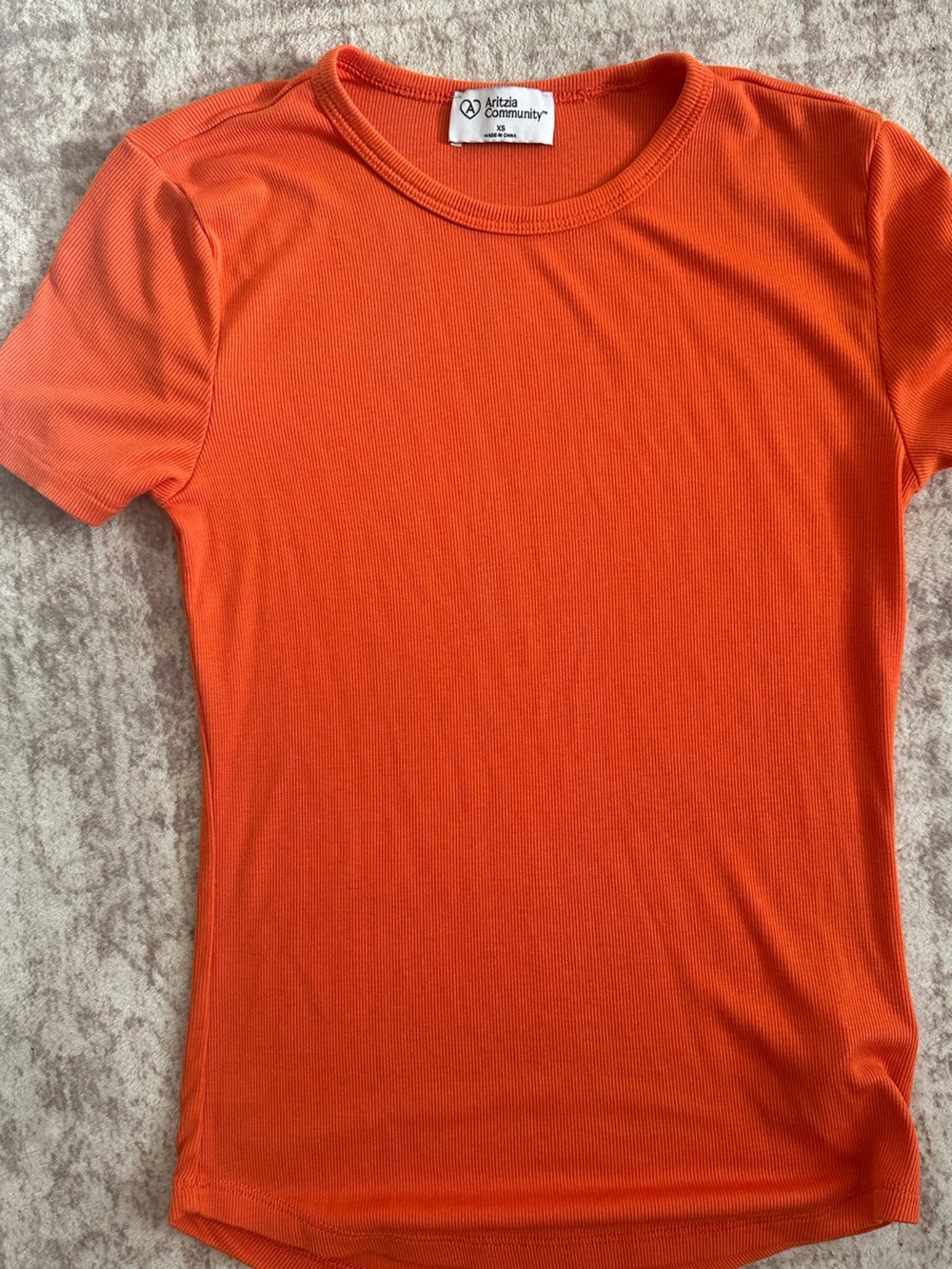 Aritzia Classic Women's Orange Short-Sleeve Top